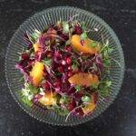 Cabbage and Microgreen Salad with Citrus and Pomegranate Seeds