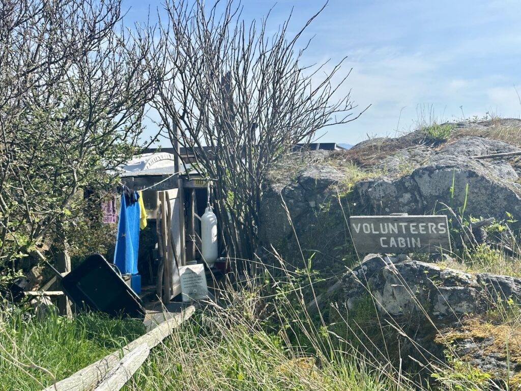 Volunteers stay in this rustic cabin on the beach