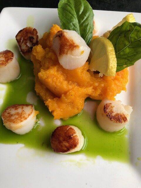 RECIPE: Scallops with Butternut Squash and Basil Sauce